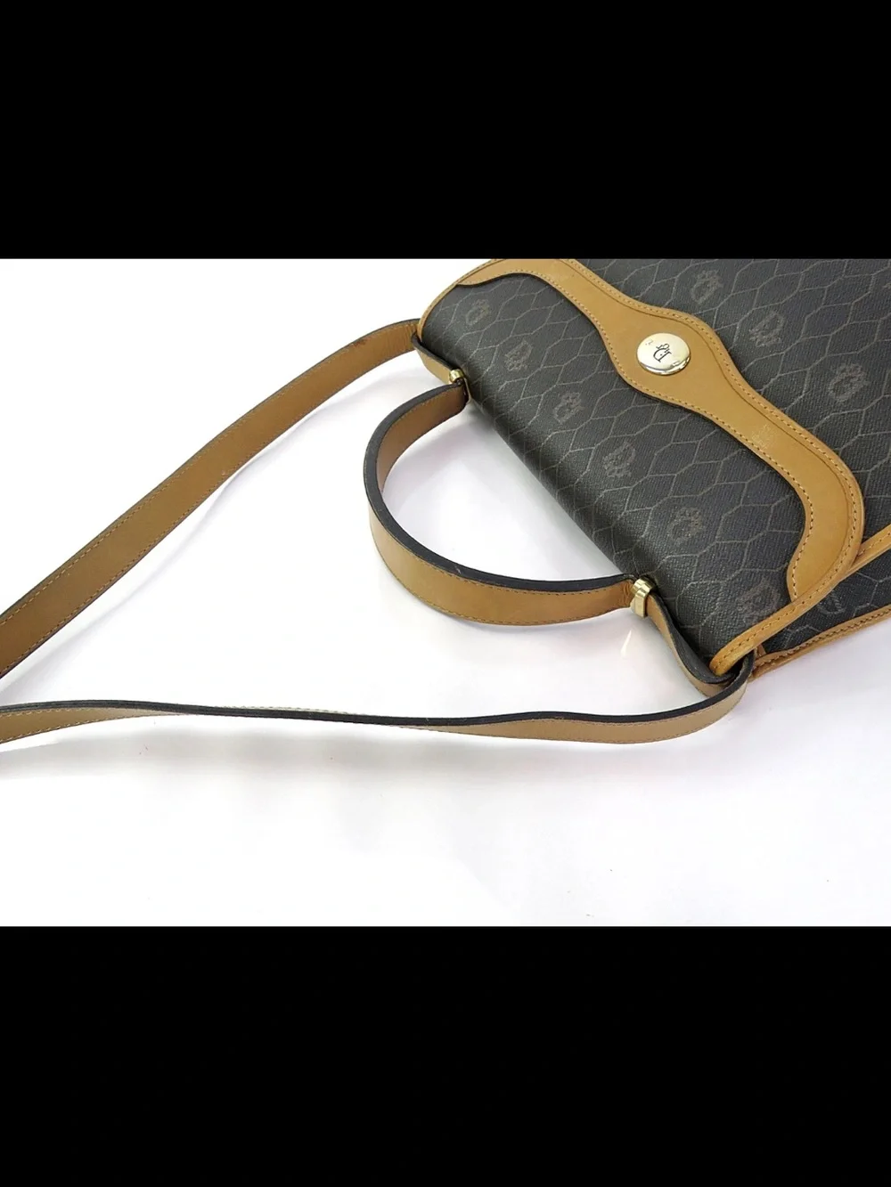 Dior Brown Monogram Satchel with Tan Trim